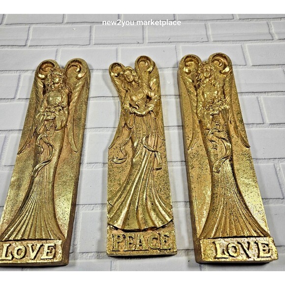 vintage style wall decor angles love and peace lightweight 70's decor - Picture 1 of 16